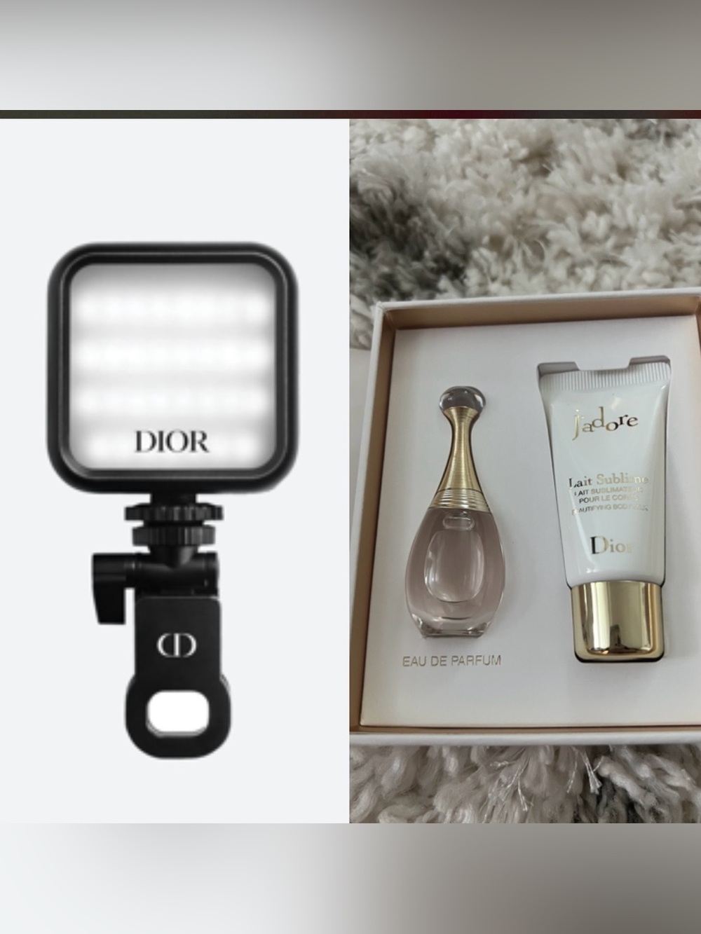Dior Black Light Attachment - Adjustable Brightness + Jadore EDP minis